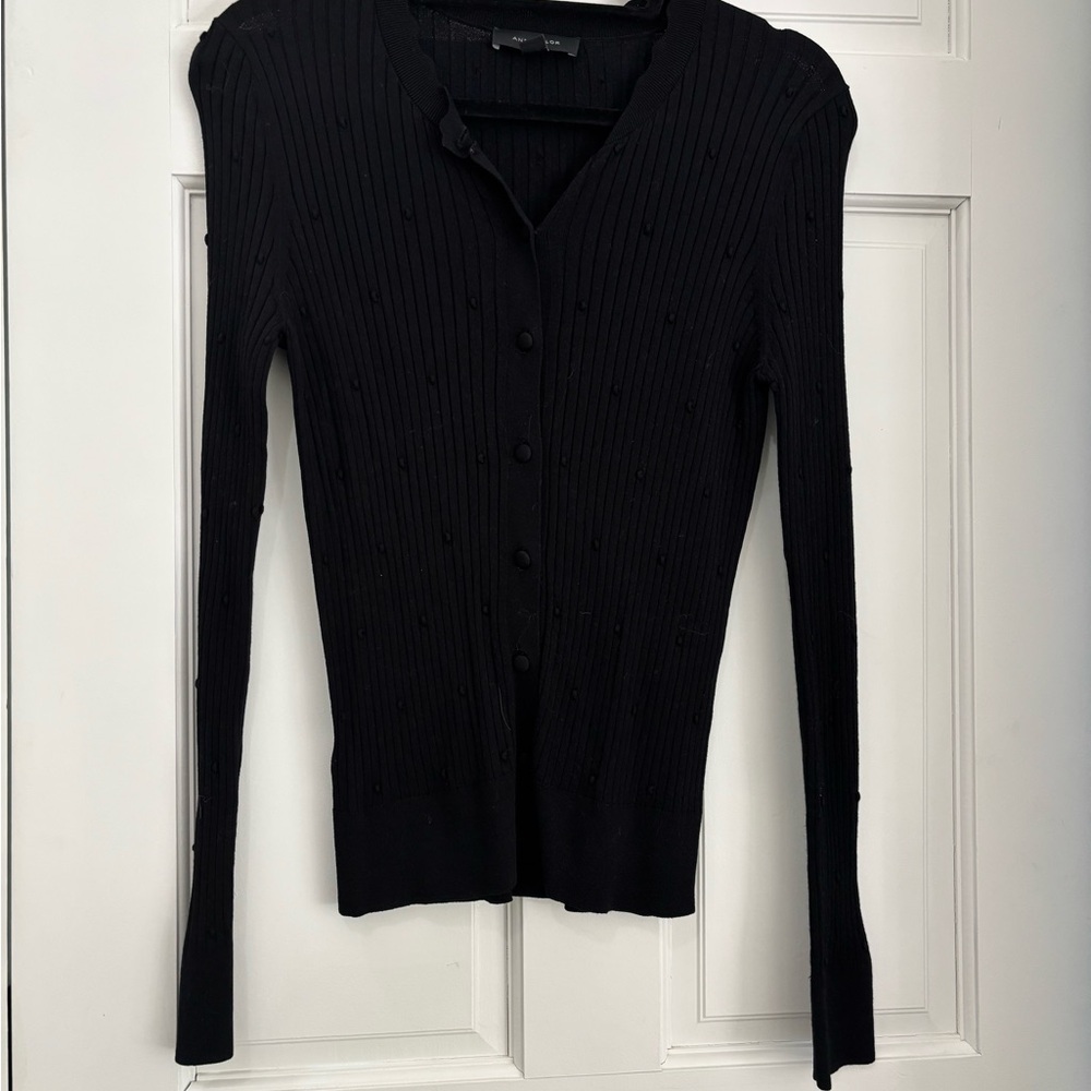 Ann Taylor Black Classic Knit Cardigan